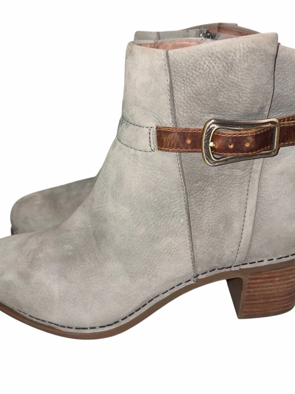Dansko Gray Nubuck Leather Hartley Booties Boots Shoes size 40